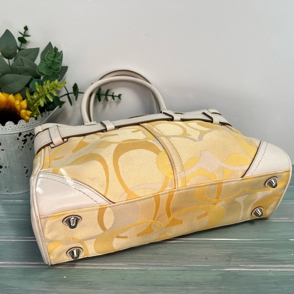 Coach Hampton Optic Signature Stripe Satchel - Picture 5 of 12